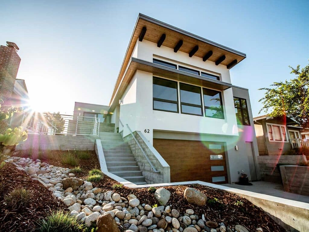 Exterior of a modern home in San Luis Obispo California