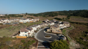 drone photo of new tract homes in santa maria california - meadow view