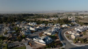 drone photo of new tract homes in santa maria california - vintage ranch